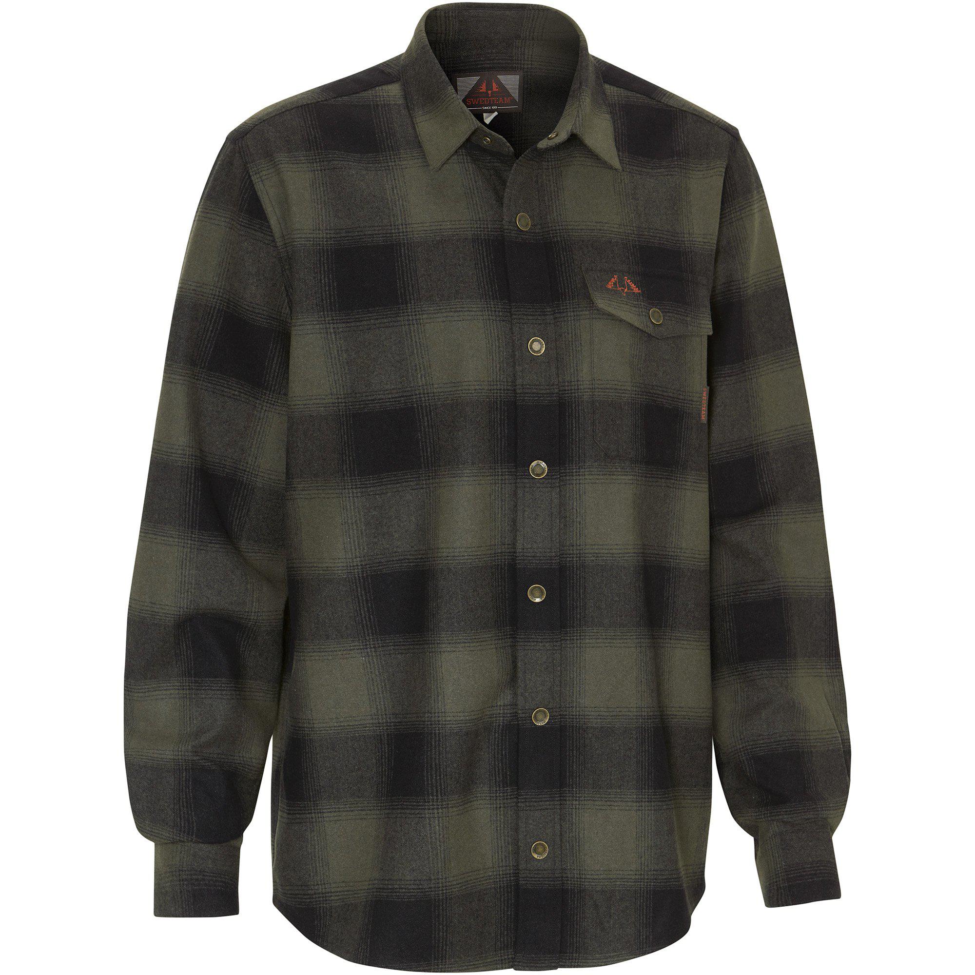 Swedteam Herren Hemd Lynx Wool Green 2XL