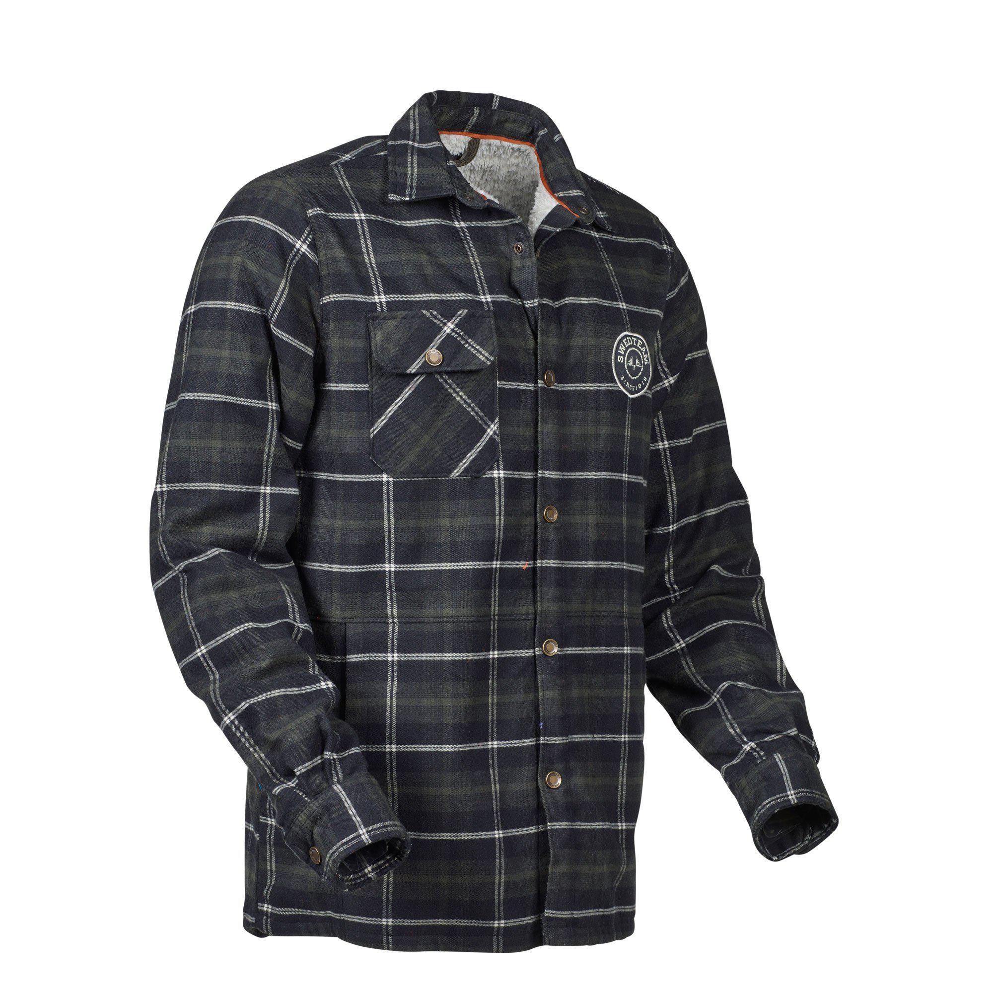 Swedteam Herren Flanellhemd Ultra Pile Hunting Green 2XL