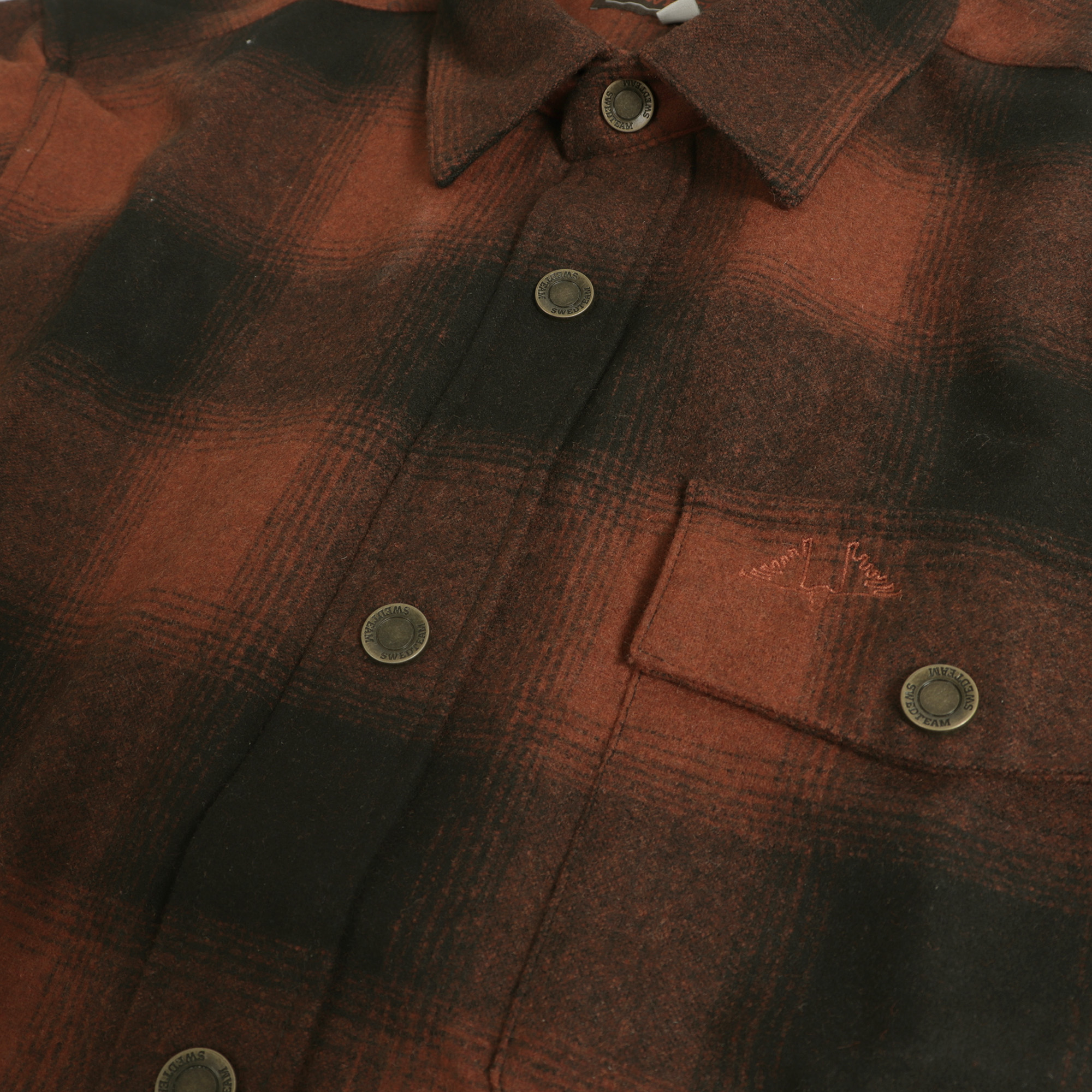 Swedteam Herren Hemd Lynx Wool Dark Orange 3XL
