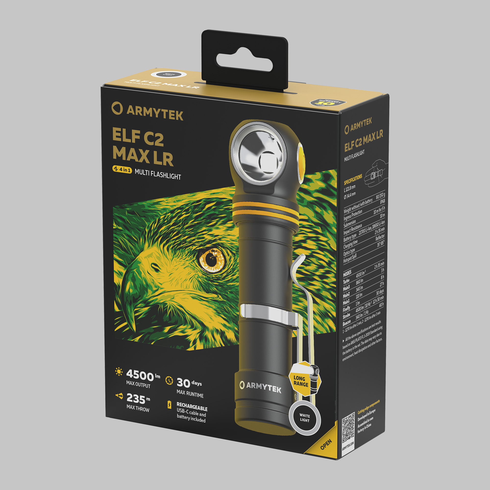 Armytek Elf C2 Max LR USB-C  White